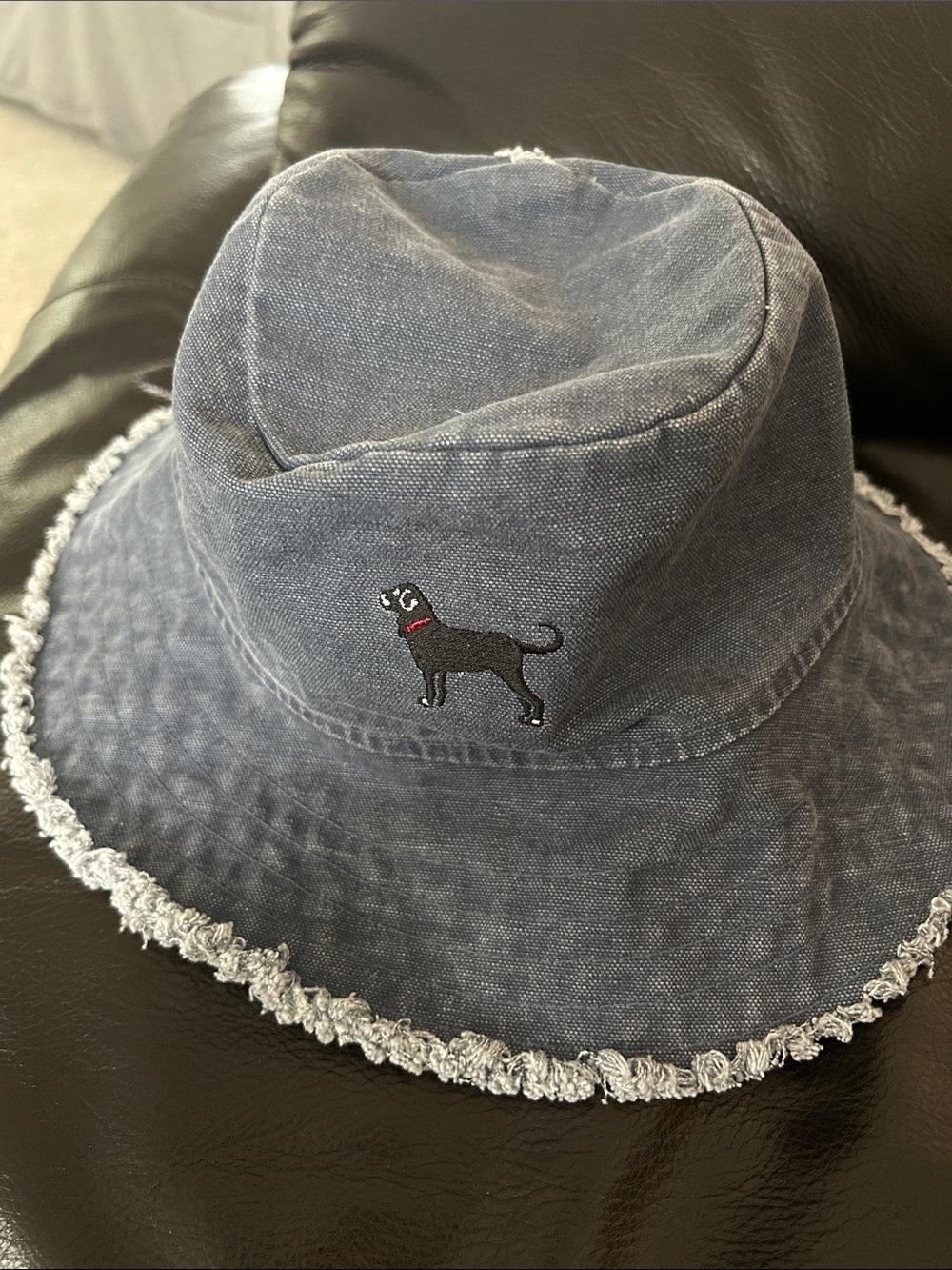 The Black Dog Denim Blue Frayed Brim Bucket Hat